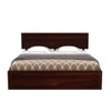 Hearti Solid Wood King  Size Bed Without Storage (Walnut Finish)