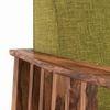 Serra Wooden Sofa - Teak Finish (Green Olivia)