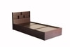 Takeo Engineered Wood Single  Size Bed With Box Storage (Walnut Finish)
