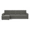 Apollo Compact Sofa (Colour : Ash Grey Velvet, Cushion : Soft, Back Type : High Back, Seating Capacity : Left Aligned 3 Seater + Left Aligned Chaise + Ottoman)