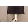 Flex Beige Wooden Table Lamp with Black Fabric Lampshade