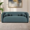 Zenol Boucle Fabric 2 Seater Sofa In T Blue