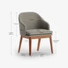 Anish Solid Wood Dining Table with Six Wayane Arm Chairs in Grey Colour