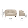 Nilo Velvet 2 Seater Sofa  in Cream Colour