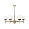 Compernico 6-Lights Brass Finish With Opal Glass Shades Chandelier Light