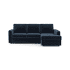 Apollo Sofa (Colour : Cobalt, Cushion : Soft, Back Type : Regular, Seating Capacity : Right Aligned 2 Seater + Right Aligned Chaise + Ottoman)