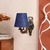 Devansh Metal Electric Wall Light in Antique Gold Colour with Blue Shade Count of 1 Light
