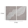 Abstract Taupe Wool Silk Wall Art 2 Panel Set 5 x 3 Feet