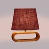 Devansh Maroon Jute Table Lamp With Wood Natural Base -13