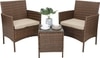 Carry Bird Wicker Patio Furniture Outdoor Balcony Chairs In Brown And Beige Colour