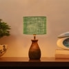 Devansh Green Jute Table Lamp With Wood Natural Base (7X13 Inches)-17