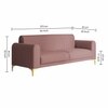 Veniza Velvet 3 Seater Sofa In Peech Colour