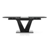 Caribu 6 To 8 Extendable Dining Table With 8 Casey Swivel Dining Chairs (Finish : Black Marble, Chair Colour : Dual Tone)