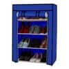Josh 12 Pair Shoe Rack in Blue Finish
