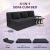 Coirfit Folding 3 Seater Double Fold Out Sofa Cum Bed  in Dark Grey Colour