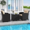 Carry Bird Wicker Patio Furniture Outdoor Balcony Chairs In Black And Beige Colour