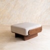 Anish Solid Wood Ottoman in Brown Colour