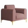 Veniza Velvet 1 Seater Sofa In Peech Colour