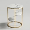 Gold Three Tier Metal Side Table in Gold Colour