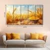 The Castle Decor Wheat Wall Painting Wooden Framed 27x48 Inch