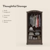 Alexandra Solid Wood Wardrobe in Danish Walnut Finish
