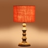 Devansh Orange  Jute   Table Lamp With  Wood Natural Base (7X7X15.5 Inches)-17