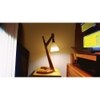 Druid Brown Wooden Table Lamp with White Jute Lampshade