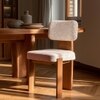 Akar Solid Wood Dining Chair in Beige Colour
