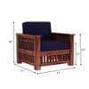 Anjani 3+1+1 Seater Wooden Sofa (BLUE Colour, Teak Finish)