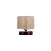 Graham Beige Bamboo Shade Table Lamp with Brown Wooden Base