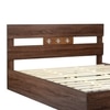 Yumako Harmony Bedroom Set – Queen Bed, 3-Door Wardrobe & Bedside Table in Walnut Finish – Engineered Wood