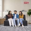 Usha Shriram Folding 3 Seater Double Foam Fold Out Sofa Cum Bedin Dark Grey Colour