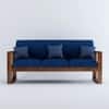 Samar Solid Wood 3 Seater  Sofa With Cushion  In Provincial Teak Finish