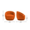 Lorna Fabric Accent Chair in Orange Colour
