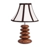 Devansh Multicolor Vintage Cotton Table Lamp With Wood Pebble Lamp (12X12X16.5) Inches -C