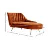 Tiberius Velvet Chaise Lounger in Pink Colour