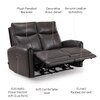 Venezia Two Seater Motorized Leather Recliner in Smoke Grey Colour