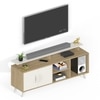 Bluewud Skiddo Engineered Wood Tvcabinet In European Oak & White Finish