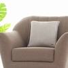 Herringbone Light Grey  And Natural Cotton Cushion Cover 16X16 Inches