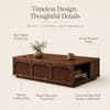 Alderley Sheesham Wood Arched Fluted Coffee Table in Walnut Finish