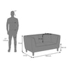 Janet 2 Seater Fabric Loveseat In Dusty Teal Glamour Colour