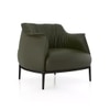 Odette Lounge Chair In Army Green Leather