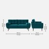 Faro Velvet 3 Seater Sofa in T Blue Colour