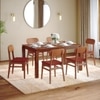Atlas Solid Wood 6 Seater Dining Table With Set of 3 Lunar Dining Chair