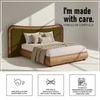 Elowen Softline King Size Bed in velvet With Oak wood Frame & Hydraulic Storage