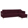 Daraco Velvet L shape 5 Seater Sofa in red wine color