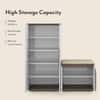 Baltoro Engineered Wood Tall Shoe Rack with Seating in White Finish