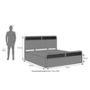 Hanoi Solid Wood Cane King Size Hydraulic storage Bed In Amber Walnut Finish Fabric Davis Plus