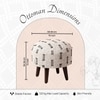 Bohemian Jacquard Wooden Ottoman in Black & Off White