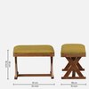Calvewood Solid Wood Ottoman in Yellow Fabric